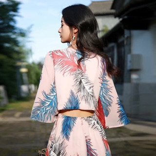 Váy đầm boho vintage hồng tím thổ cẩm