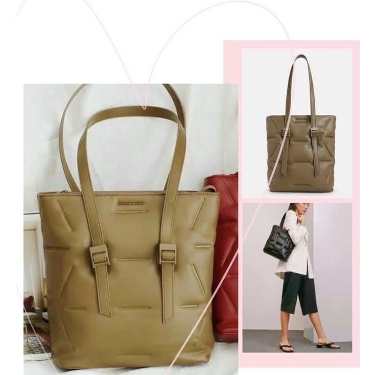 TNS - Túi tote form vuông hottrend khoá kéo CnK Pufet tote-chất da mềm cao cấp chần bông cá tính-màu nâu coffee cực tây