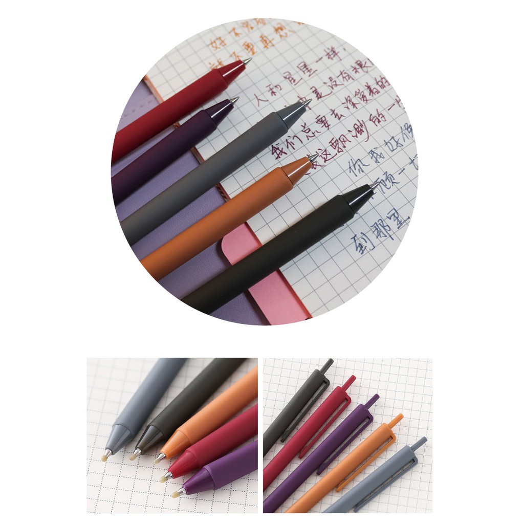 Bút Bi Bấm Nhiều Màu Mực Viết Sổ 0.5mm