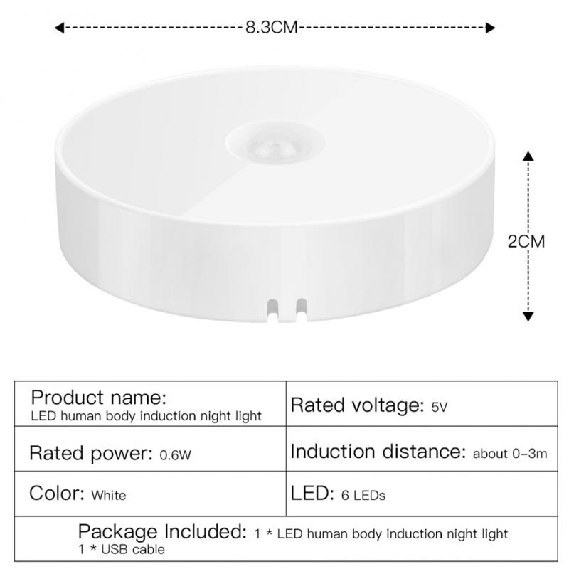 Đèn cảm biến chuyển động LED trong nhà Đèn tường phòng ngủ có thể sạc lại được Cầu thang Bước vào Tủ quần áo Đèn ngủ