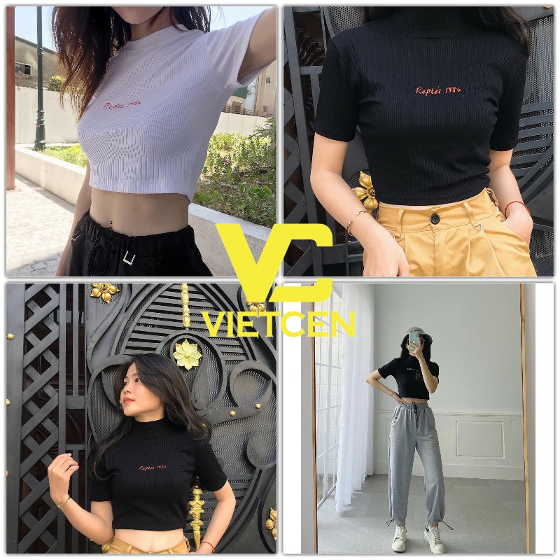 [Mã FAMAYWA giảm 10K đơn 50K] Áo Croptop Body Rep.lei 1986 Dáng Ôm Mịn Mát Hot Trend - VIETCEN