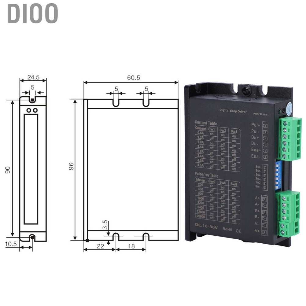 Bộ Điều Khiển Động Cơ Bước Dioo 100kpps 2 Pha Cho Máy Bán Hàng Tự Động