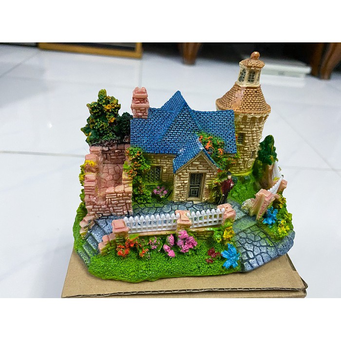 CẢNH NHÀ TRANG TRÍ HỒ CÁ NON BỘ 12X8X8CM