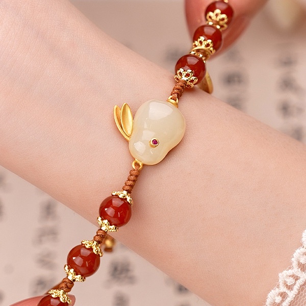 [Hàng Mới] Vòng Tay Dây Bện Mặt Thỏ Biến Hình Fu Thiết Kế Thời Trang Cho Nữ