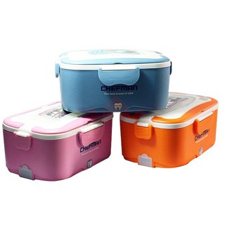 Hộp cơm hâm nóng Chefman CM-112i (Ruột inox)​ - sản xuất tại Việt Nam với 3 màu: hồng, xanh và cam