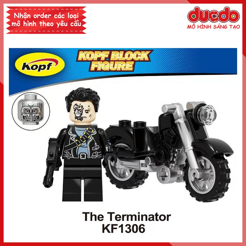 Minifigures nhân vật kẻ hủy diệt Terminator kèm xe máy - Đồ chơi Lắp ghép Xếp hình Mini Mô hình KF1306