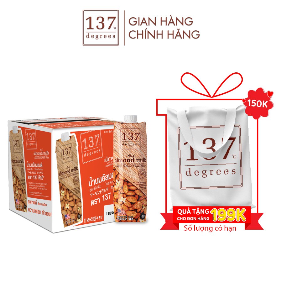 Sữa Hạnh Nhân 137 Degrees 1l thùng 12 hộp