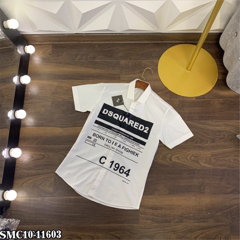 Áo sơ mi cộc tay Dsquared2 dập chữ cực đẹp