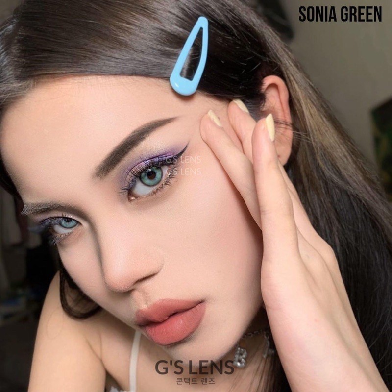 Sonia Green , lens xanh ngọc kính áp tròng giãn mini 0 độ (0 độ cận)