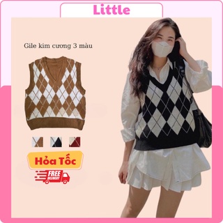 Ao Len Gile Nữ Họa Tiết Kim Cương Phong Cách Hàn Quốc