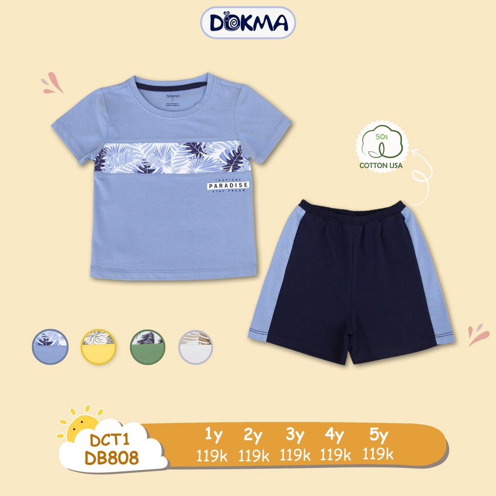 (1-5Y) Bộ cộc tay cotton năng động- DOKMA