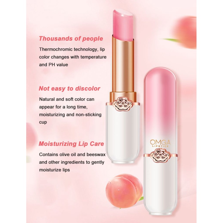 Son dưỡng môi ANNIES hương đào có thể thay đổi màu sắc theo nhiệt độ