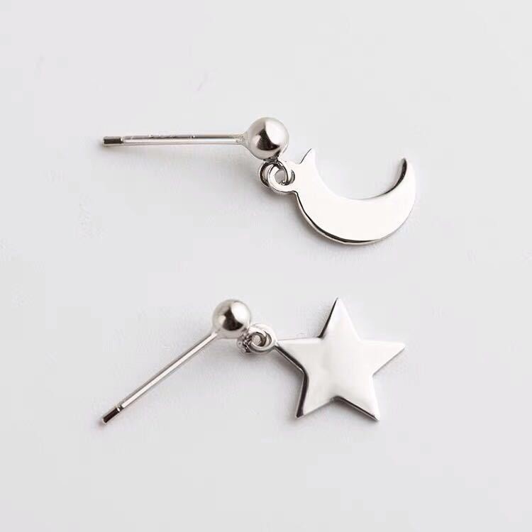 Khuyên Tai Bạc Mon Lilas Mặt Trăng Sao Mie Star K125001