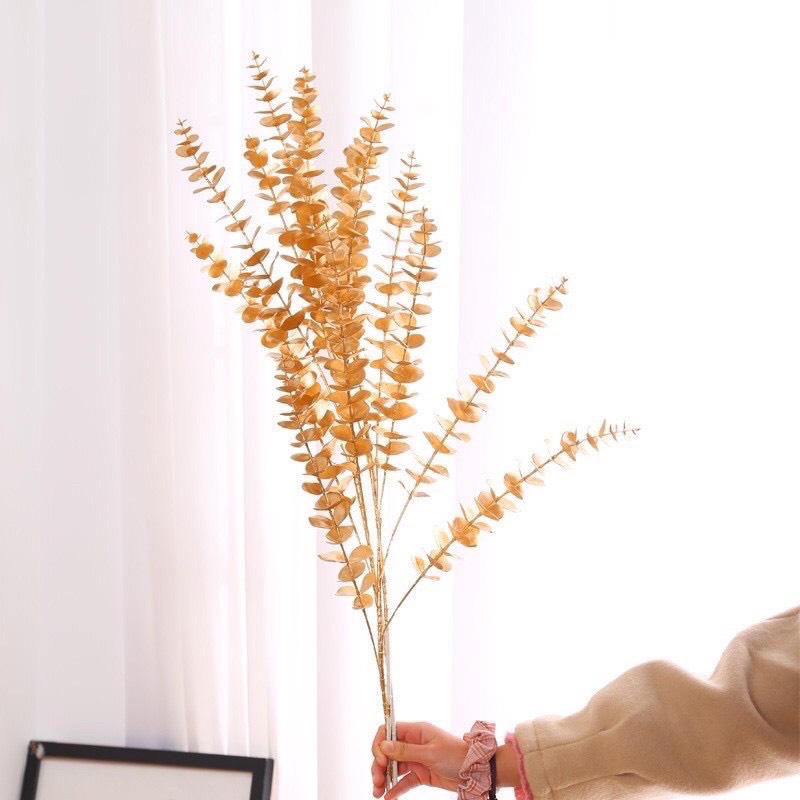 Cành táo vàng đồng 5 nhánh trang trí tết sang trọng rất đẹp