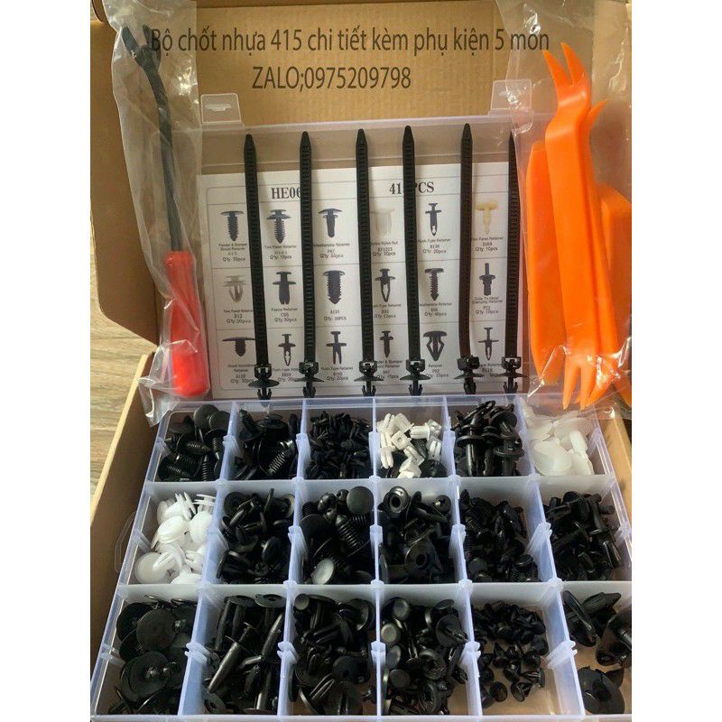 Bộ Đinh Tán, Chốt Vít, Nở Vít Nhựa, ốc nhựa Dành Cho Xe Ô Tô 620 chi tiết đa dụng dành cho thợ sửa xe chuyên nghiệp