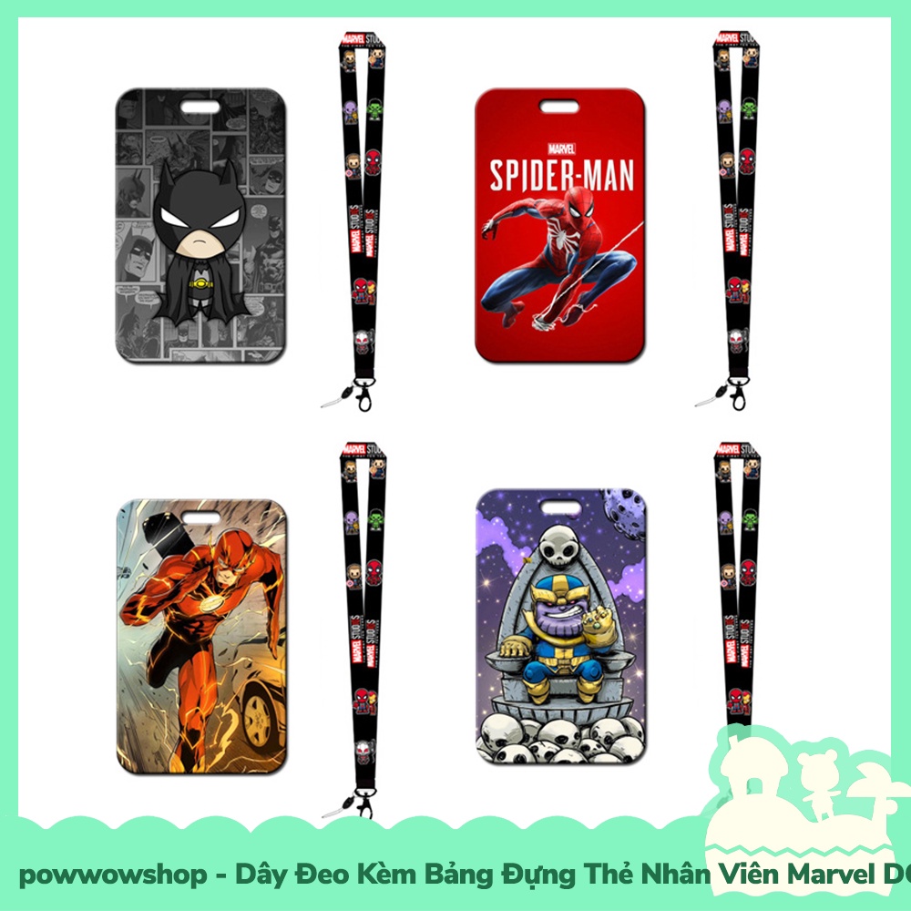 Dây Đeo Thẻ Bao Thẻ Nhân Viên Nhựa PVC Super Heroes Siêu Anh Hùng Marvel DC