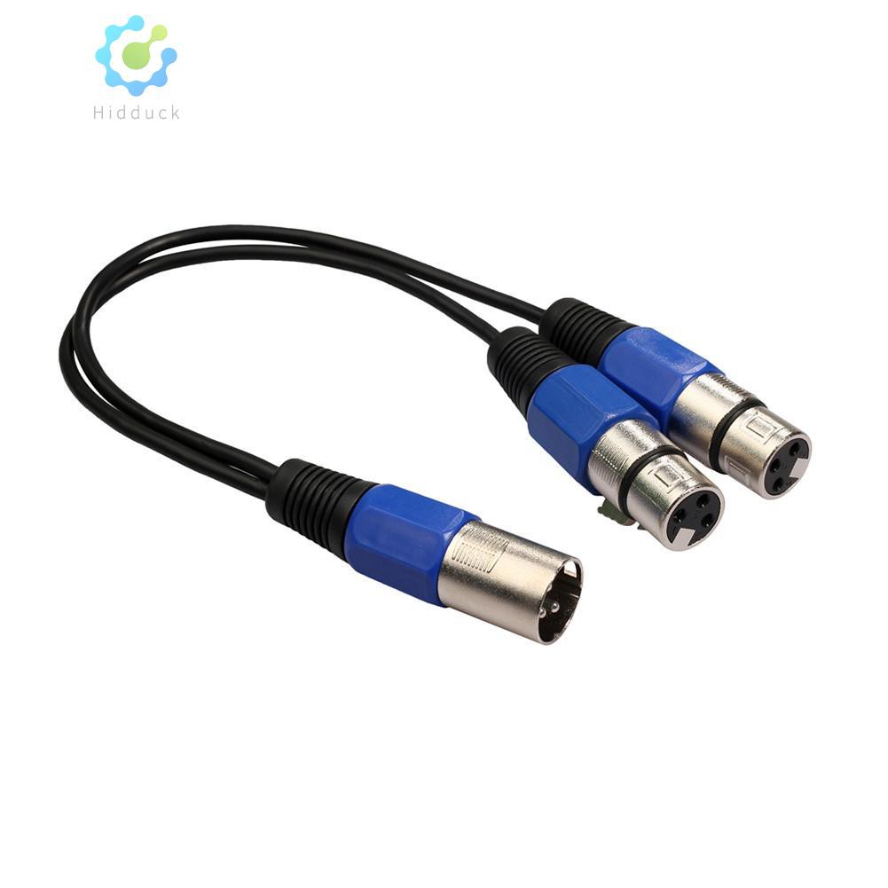 Hidduck✡0.3m XLR Male Plug to Dual XLR Female Jack Y Splitter Mic DJ Audio Cable✡COD