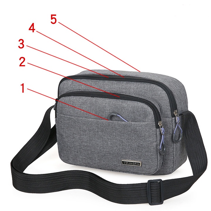 Túi đeo cheo nam vải bố 2 màu chống nước, phong cách Hàn Quốc size 27cm TUI-118