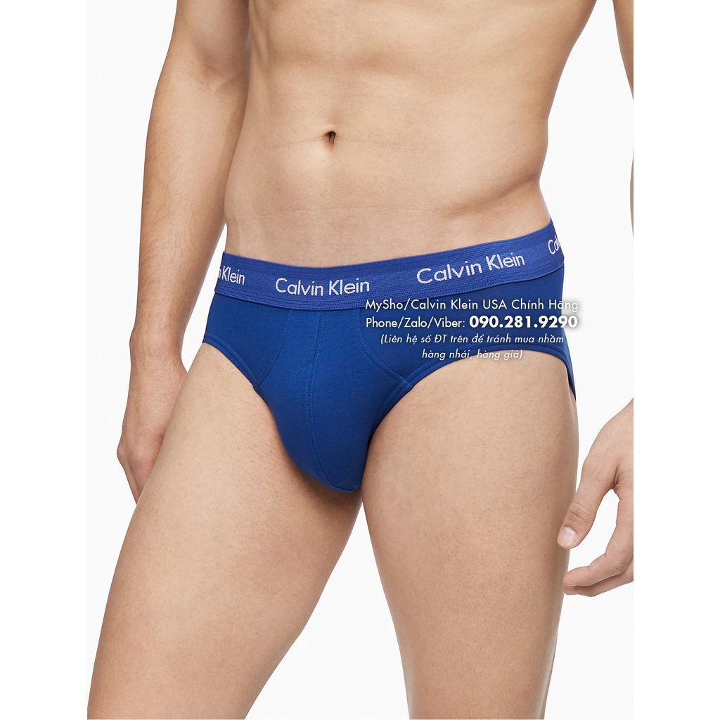 Quần lót CK Nam, Màu Xanh Dương với Cotton Stretch và Loại quần Hip Brief
