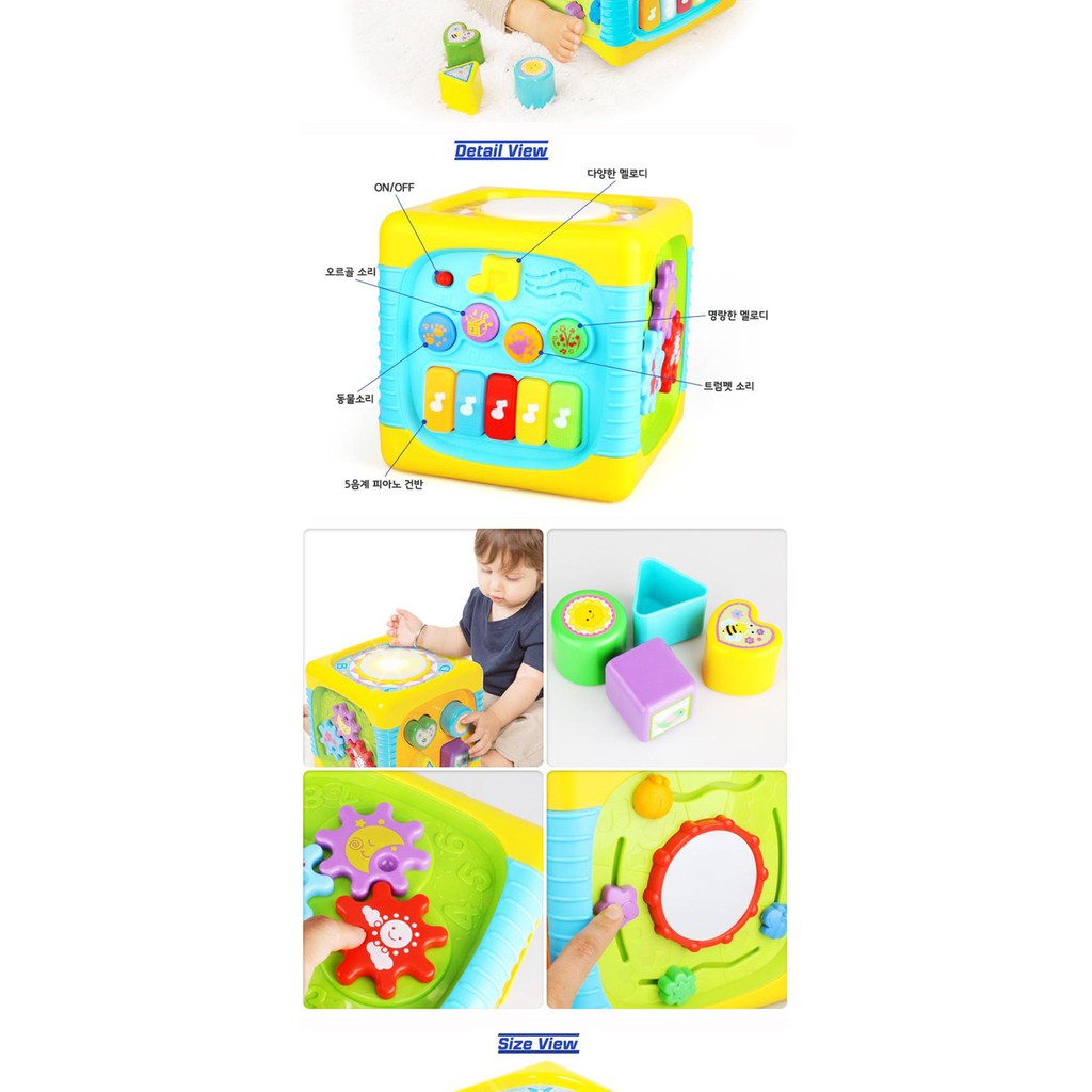 Đồ chơi giáo dục sớm cho bé 6 tới 24 tháng: Hộp âm nhạc, thả hình khối, đồ chơi trống cho bé - hình lục giác Winfun 0741