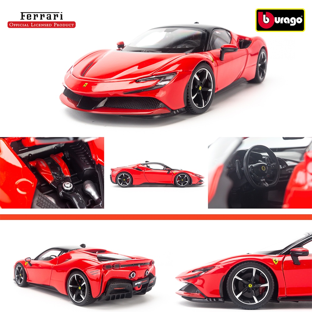 Mô hình siêu xe Ferrari SF90 Stradale, LaFerrari, F12 TDF, 488 GTB 1:24