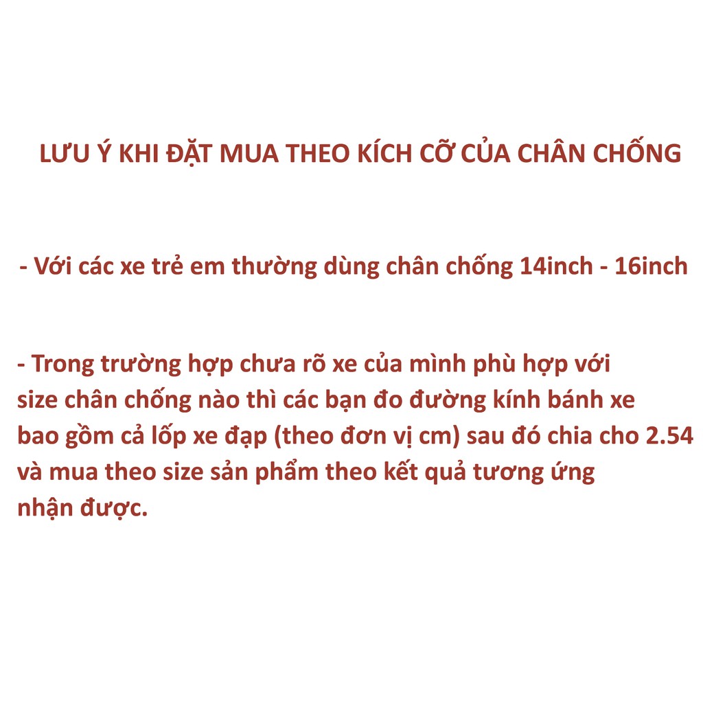 (CHỌN SIZE) Chân Chống Xe Đạp Dài 18-20-22-25-28cm