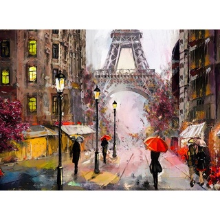 Tranh ghép hình 1000 mảnh 2cm khổ 54×74 – Tranh xếp hình Puzzle cao cấp Mưa ở Paris – paris in the rain