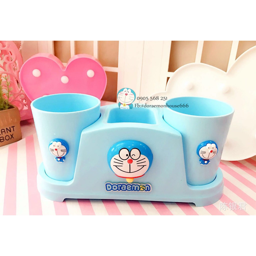 🌻HỘP CẮM BÀN CHẢI KÈM LY 🎀 DORAEMON HOUSE