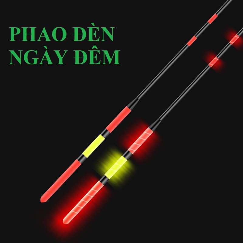 Phao đèn câu cá, phao câu đài ngày đêm, cần tay, câu đêm