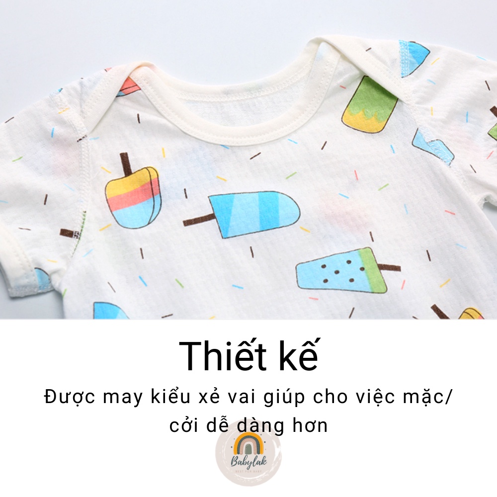 Bộ quần áo cotton mặc nhà cao cấp cho bé - Mẫu bodysuit - Size từ 2 đến 12kg