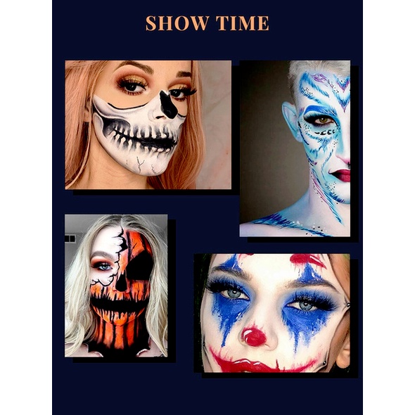 🔥Hot giảm giá🔥 Màu pha trộn Nghề trang điểm 12 màu Halloween Bộ sơn mặt trên cơ thể Vẽ mặt Bảng màu nghệ thuật Cosplay Trang điểm- yjteam67 | BigBuy360 - bigbuy360.vn