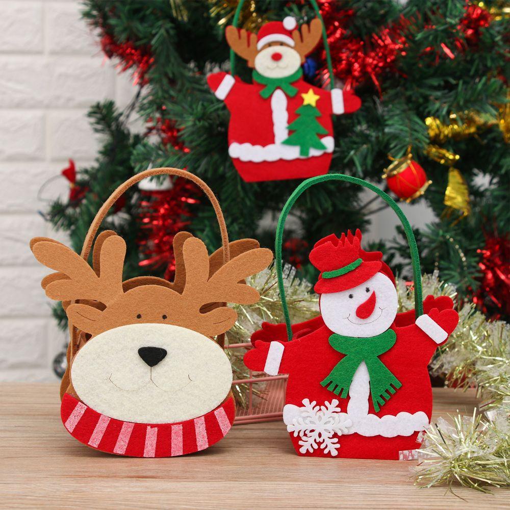 ZAIJIE24 Túi Bọc Trang Trí Cây Thông Giáng Sinh Năm Mới Hình Ông Già Noel Người Tuyết