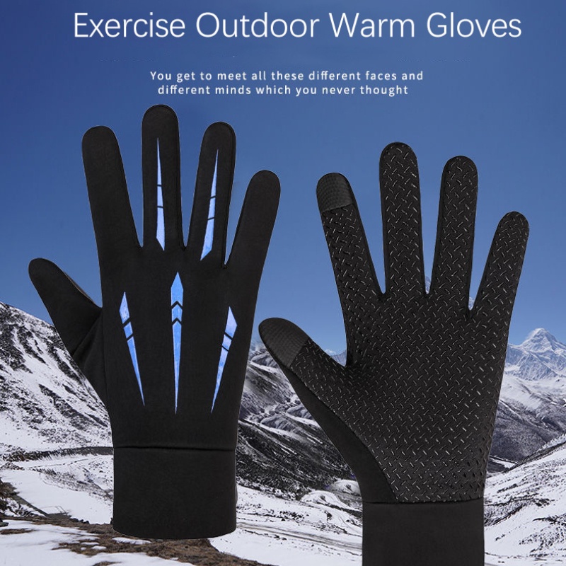 1 Đôi Găng Tay Lông Giữ Ấm Chống Thấm Nước Có Thể Chạm Màn Hình Cảm Ứng