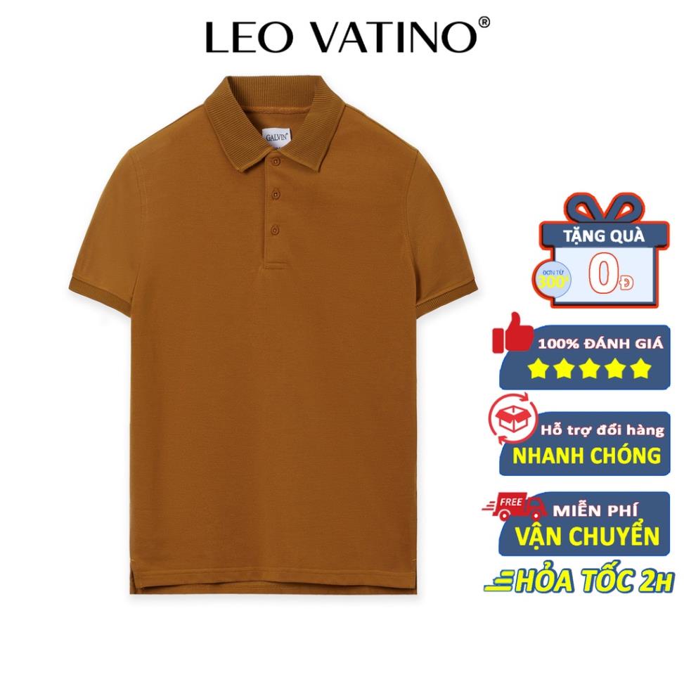 Áo thun polo Galvin cổ bẻ bo dệt kim chất cotton cá sấu co giãn PLGV12B ❕