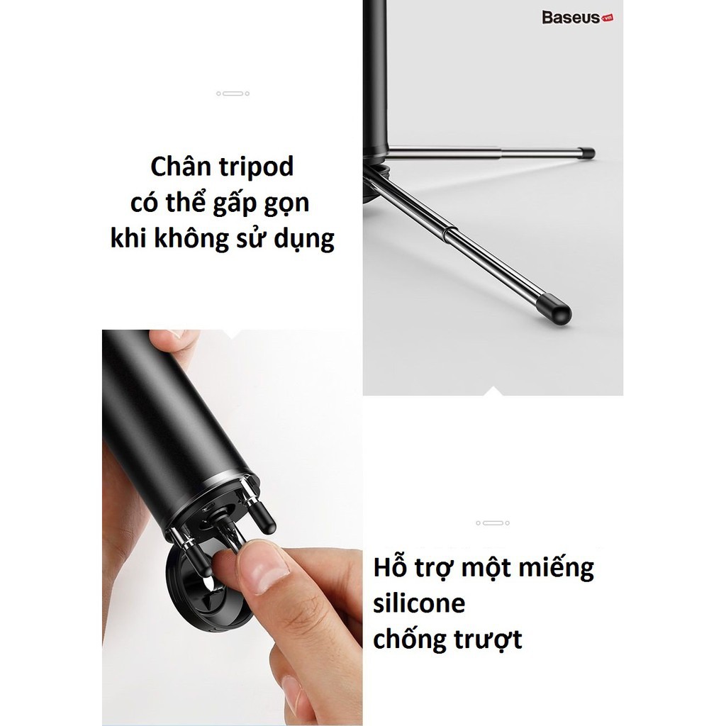 GẬY CHỤP HÌNH 3 CHÂN BASEUS FULLY FOLDING KẾT NỐI BLUETOOTH REMOTE ĐIỀU KHIỂN TỪ XA TRIPOD DÀNH CHO ĐIỆN THOẠI S | BigBuy360 - bigbuy360.vn