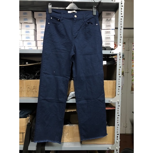 Quần Jeans Gloria Ống Suống Navy Lai Tua Rua - 3609 (CÓ KÈM SỐ ĐO CHI TIẾT TỪNG SIZE TRONG MÔ TẢ SP)
