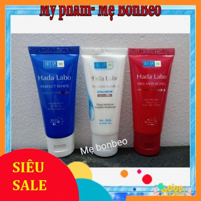 Sữa rửa mặt Hada Labo 20g/25g( xanh-đỏ-trắng)