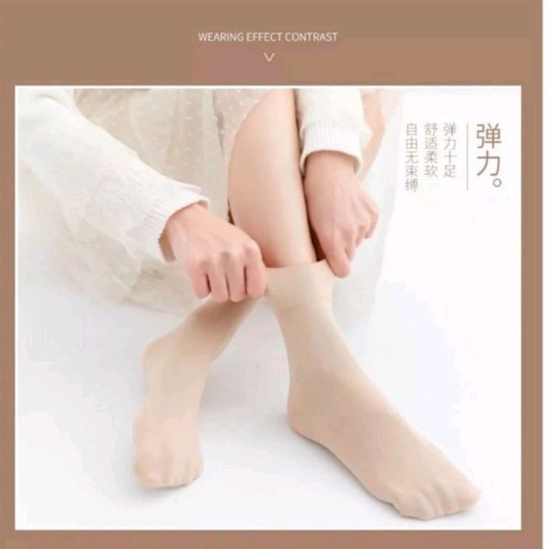 10 đôi tất cổ ngắn vớ da dầy dặn chống nắng bảo vệ da siêu co dãn cao cấp thời trang