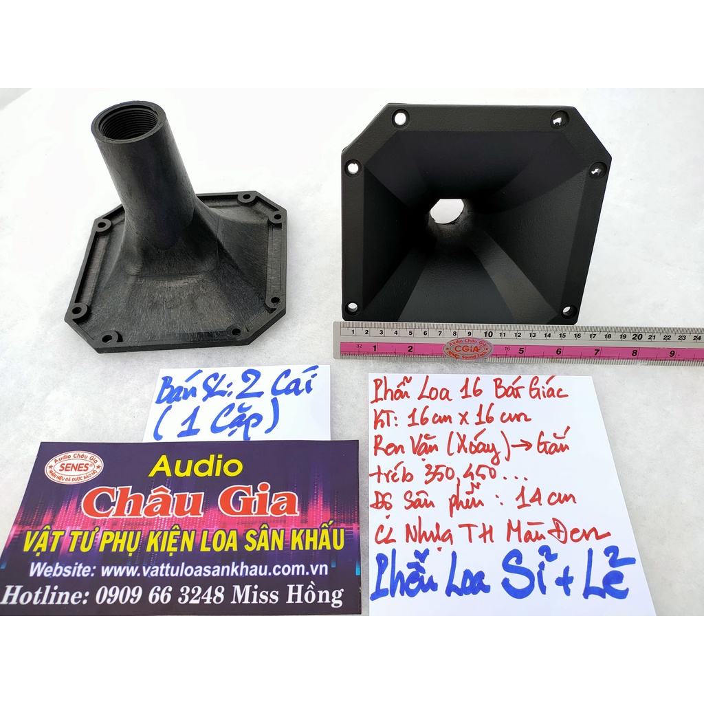 Phễu loa treble 16cm bát giác 2 cái Audio Châu Gia
