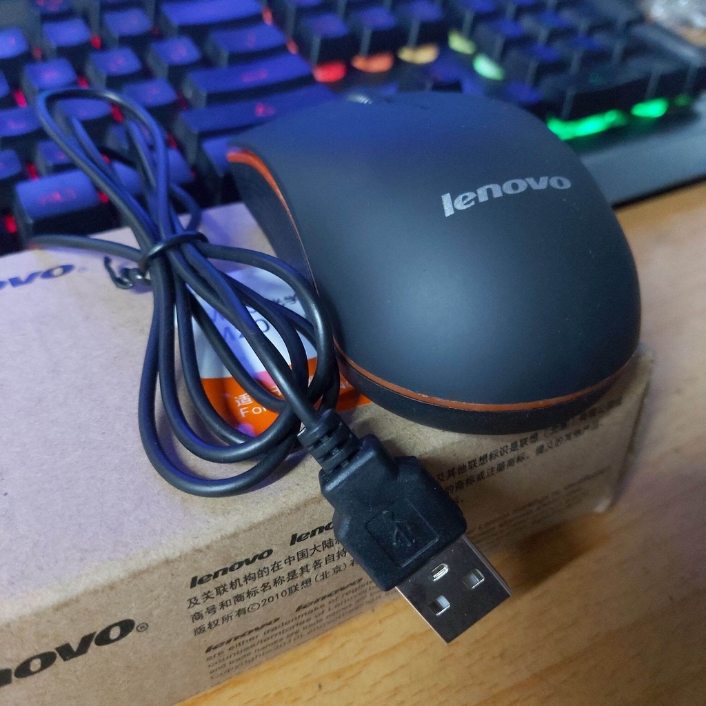 (Giá sỉ) Chuột dây máy tính Lenovo M20, chuột laptop có dây mini BH 12 tháng