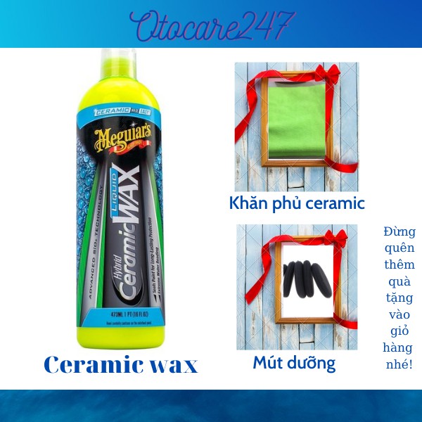 (TẶNG KÈM MÚT DƯỠNG + kHĂN) Wax bóng Ceramic bảo vệ sơn xe dạng kem Meguiar's Hybrid Ceramic Liquid Wax - G200416