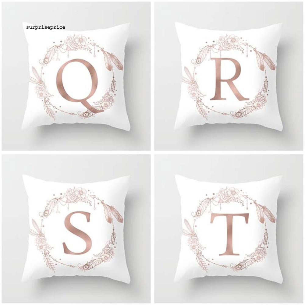 Bao bọc gối trang trí in hình hoa &amp; chữ cái
