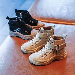 Giày boots martin vải canvas phong cách thời trang hàn quốc 2020 dành cho bé