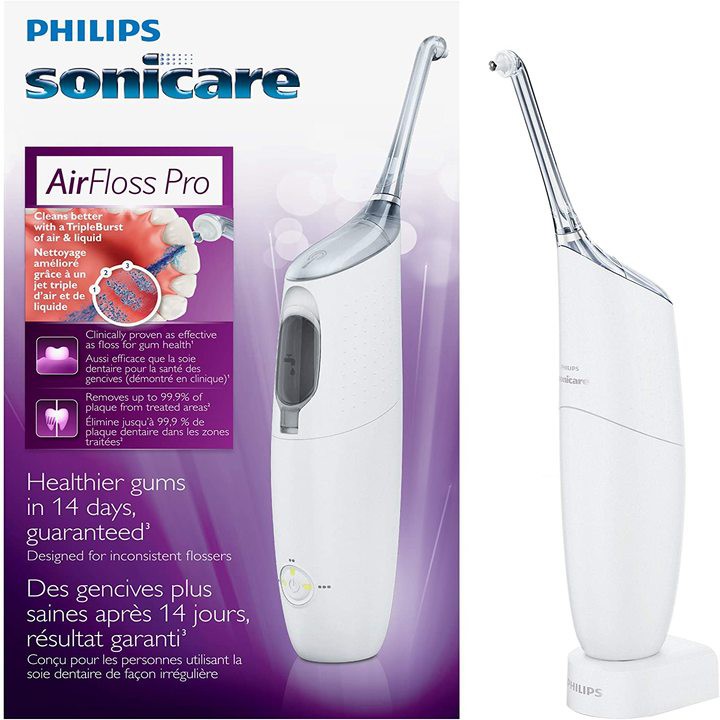 Máy xịt tăm nước cao cấp Sonicare AirFloss Pro Ultra, thương hiệu Philips HX8632/01 - Công suất 1,4W - Hàng Nhập Khẩu