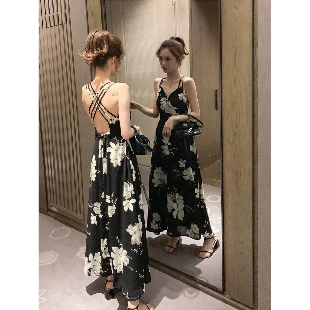 [Có Sẵn M đỏ] Váy Maxi Hoa 2 Dây Sang Chảnh | BigBuy360 - bigbuy360.vn