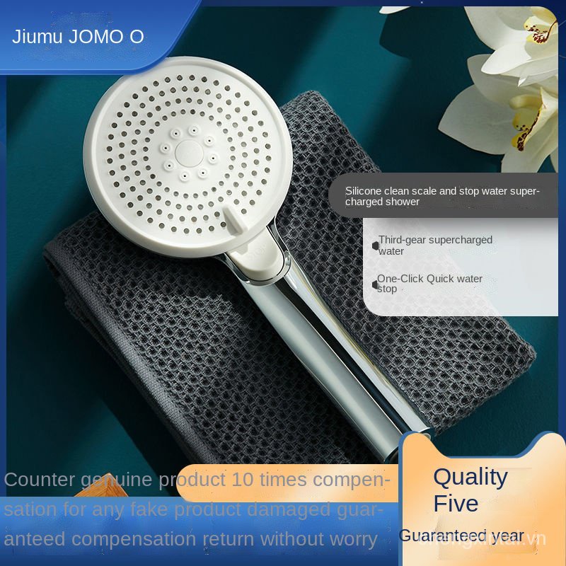 shower head pressure shower head Jiumu Tăng Áp Gia Dụng Gội Đầu Tắm Vòi Hoa Sen Vòi Phun Nước Một Nút Bấm Ngăn Nước Áp Lực Tắm Ba Cấp Áp Lực Cao Cầm Tay Tiết Kiệm Nước