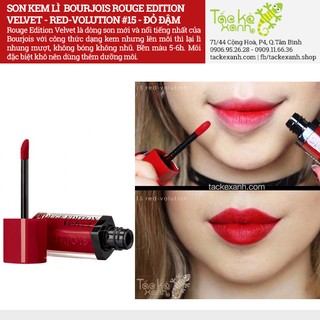 Son Kem Lì Bourjois - Red-Volution 15 - Đỏ Đậm