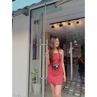 ĐẦM CARO ĐỎ 2S NƠ LƯNG