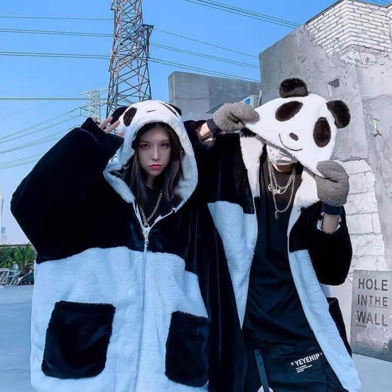 Áo Khoác Lông Hình Con Gấu Dày Dặn Siêu Cute cho nam nữ
