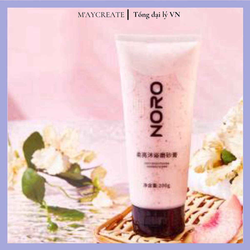 Tẩy da chết toàn thân NORO chiết xuất trái cây Soft Brightening Shower Scrub 200g NTTBC1